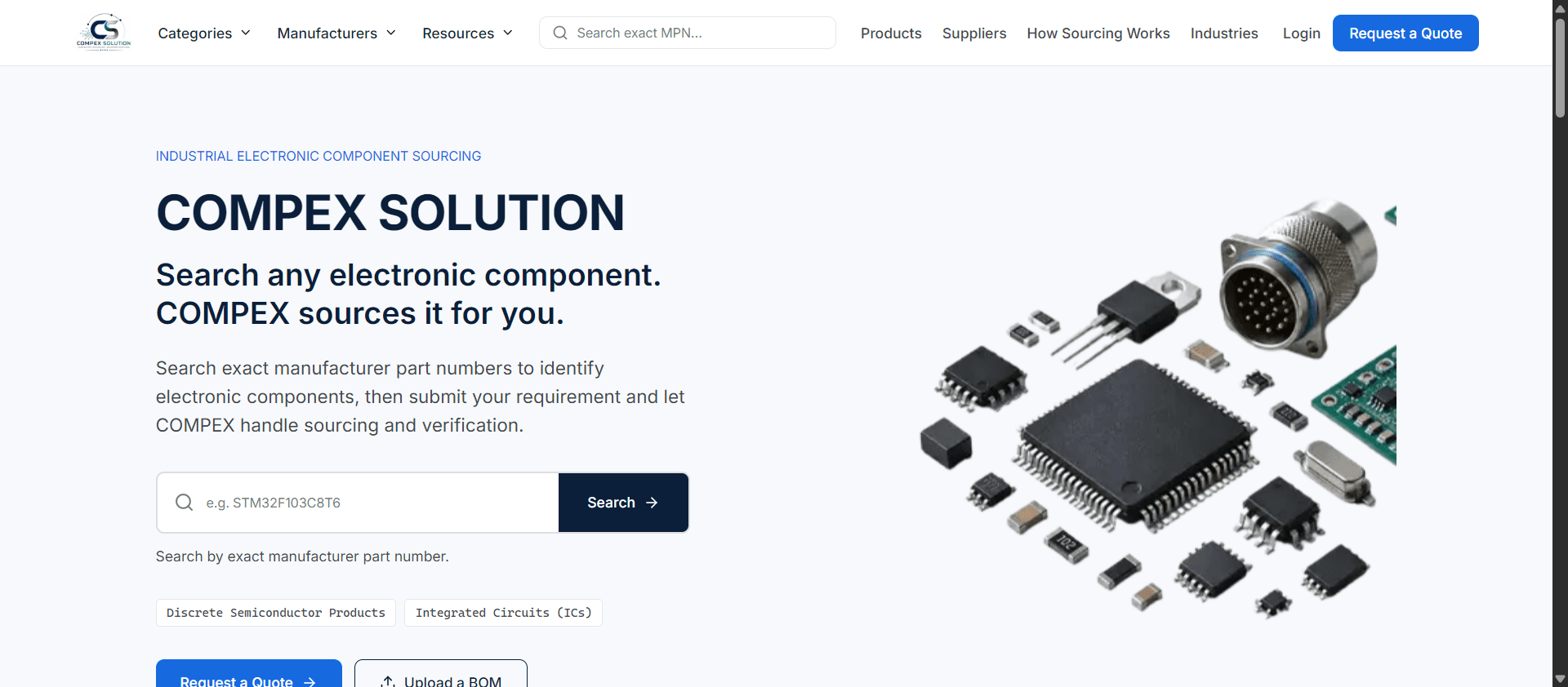 Live screenshot of the COMPEX website